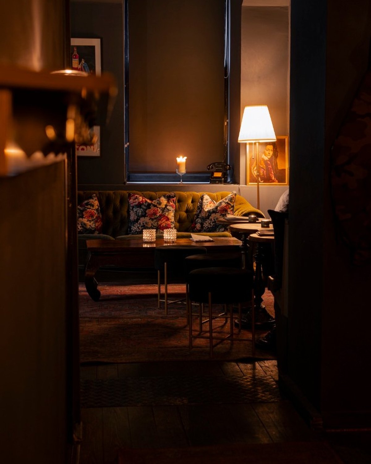 The green velvet lounge at Saint George